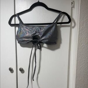 Holographic Silver Bikini Top